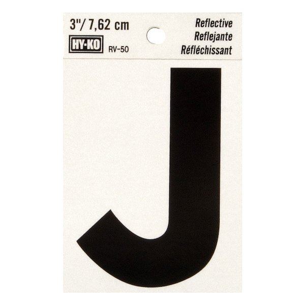 Hy-Ko 3In Reflective Letter J, 10PK B00461 - main